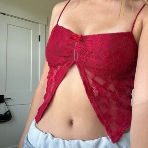 Red Lace Top